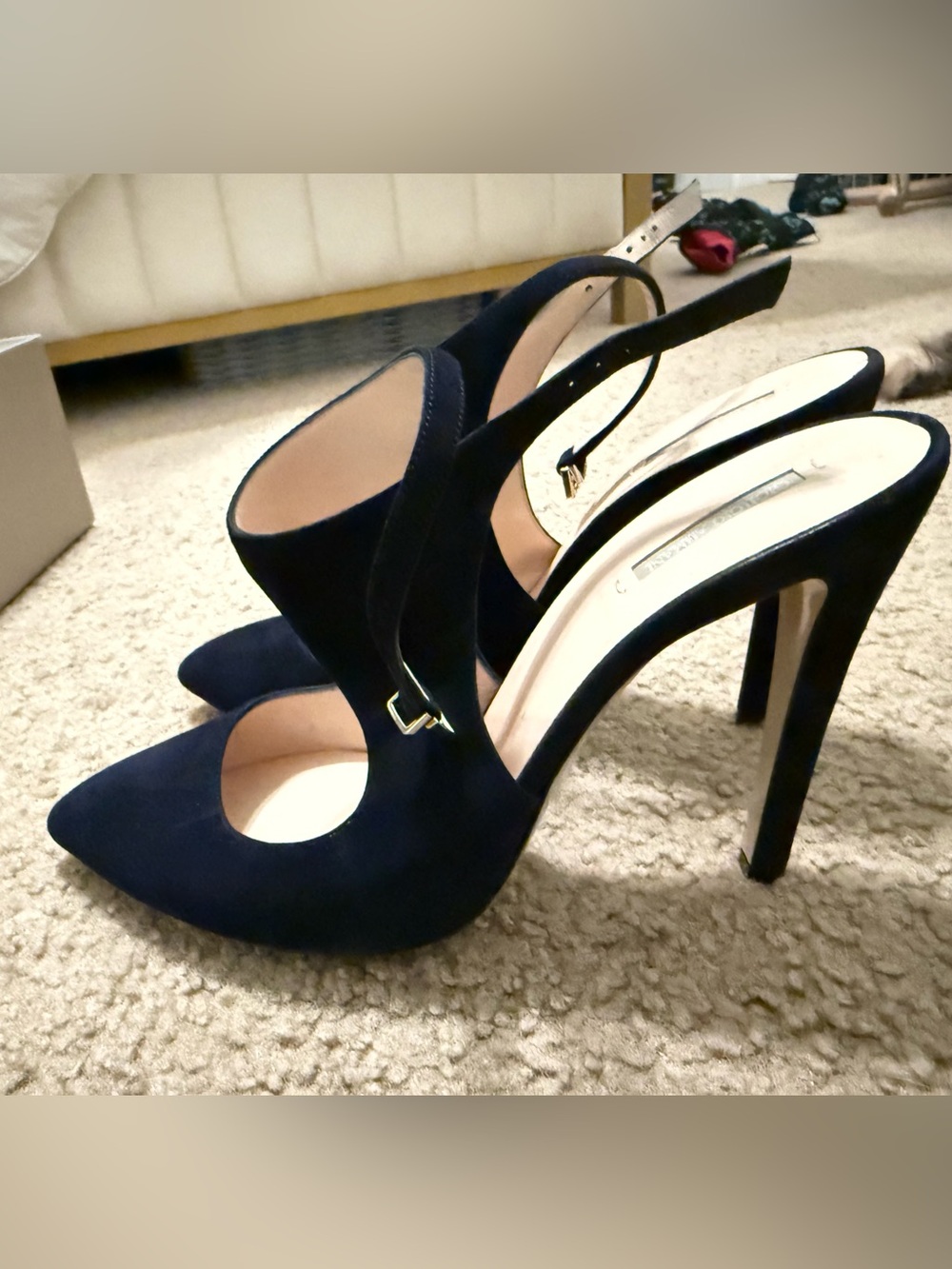 Suede Navy Blue Giorgio Armani shoes